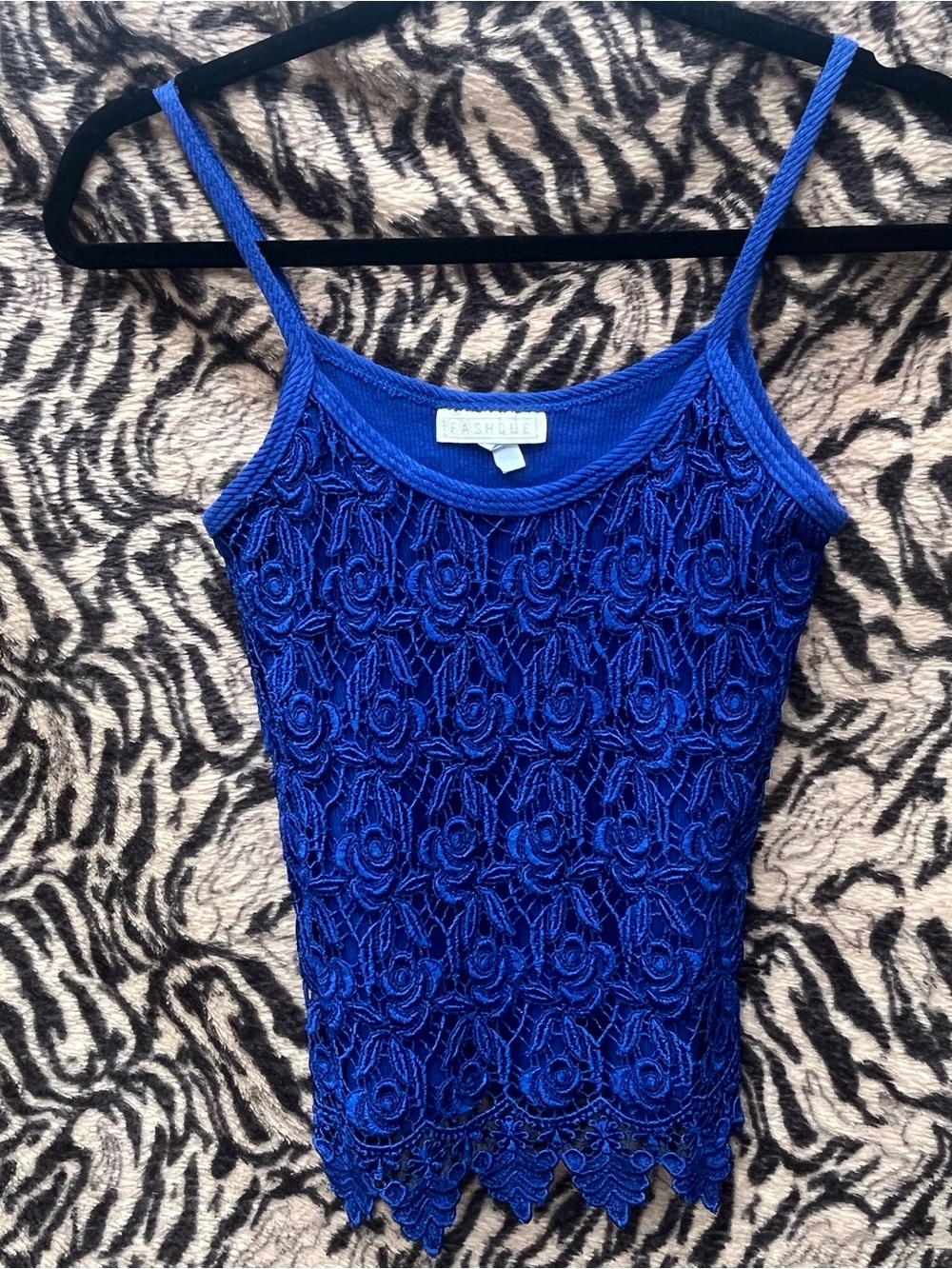 Royal Blue Lace Camisole Tank Top